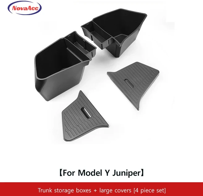 모델 Y 주니퍼 방수 트렁크 사이드 수납 박스 리어 카고 정리함 상하이 공장 Tesla 전용, 03 Storage Box 4Pcs, 3)Storage Box 4Pcs