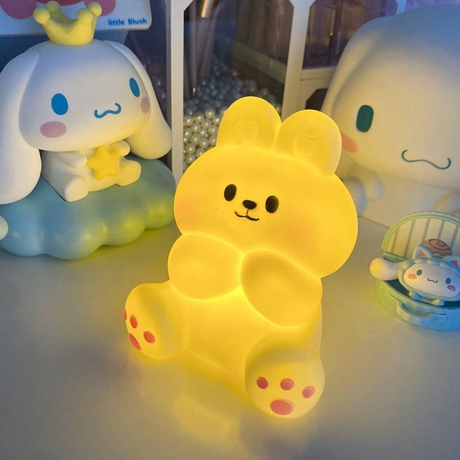 蘿莉塔|LOLITA 可愛小熊與兔子造型夜燈，溫馨療癒床頭燈, 【兔子夜燈】