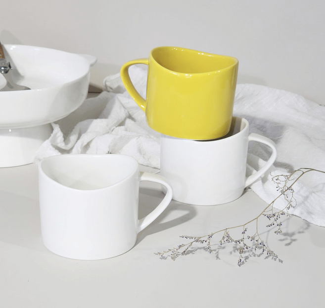 퍼니퍼니 국산 도자기 머그컵 3p세트 320ml, 1세트, 무광화이트1+유광화이트1+유광옐로우1