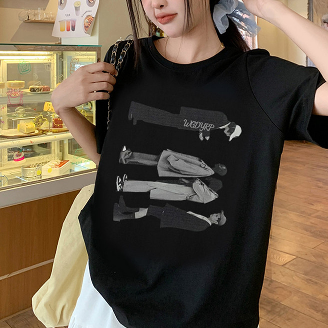 드마엘 베니카 여성 빈티지 프린팅 루즈핏 티셔츠 (6color)+델로나