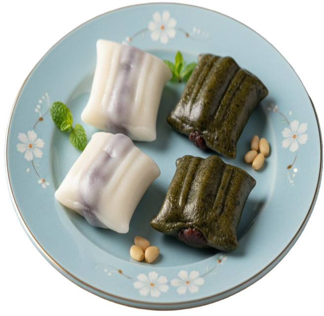 대궐 굳지않는 저당 앙꼬절편(하얀+쑥)세트 개별포장, 20개, 50g