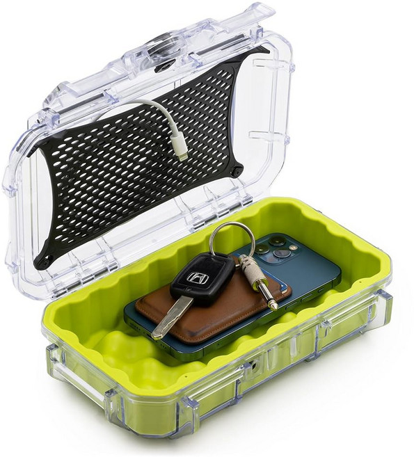 에버그린 56 투명 방수 드라이 박스 보호 케이스 컬러 고무 인서트 - 여행 안전/밀스펙/미국산 카메라 휴대폰 캠핑 낚시 여행 수상 스포츠(빨간색) 태클 정리