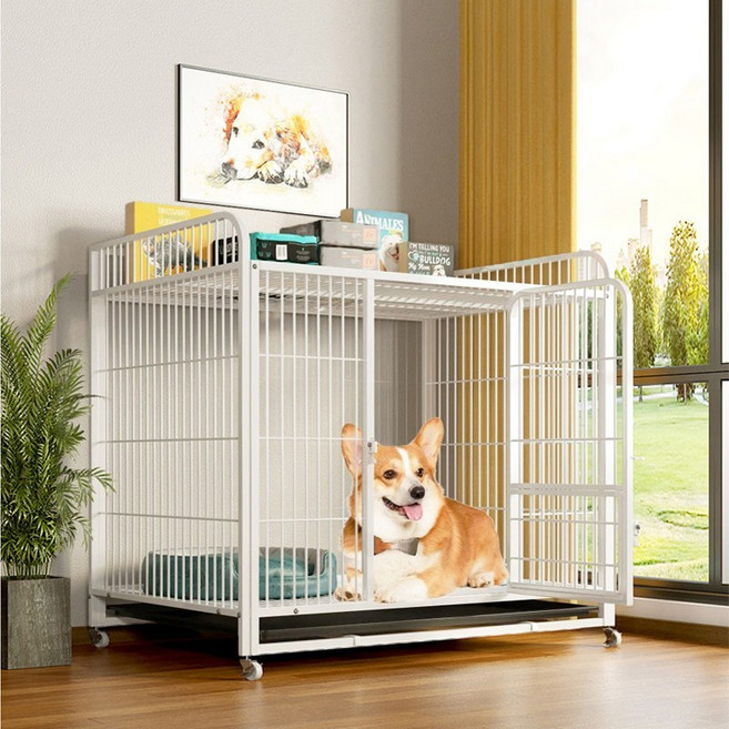 반려동물 사각케이지 울타리 강아지펜스 애견케이지 철장, 1개, 흰색