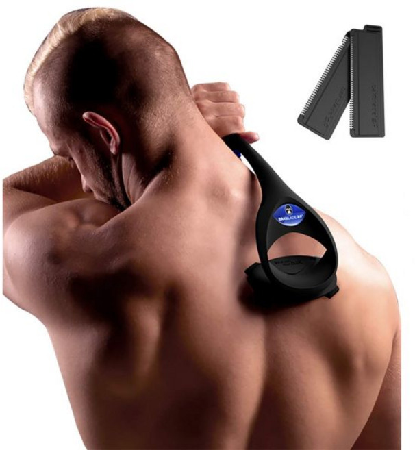 bakblade 남성 박블레이드 2.0 백 면도기 DIY 안전 면도날 기술 및 인체공학적 핸들 습식 건식 면도(추가 포함), BAKBLADE 2.0