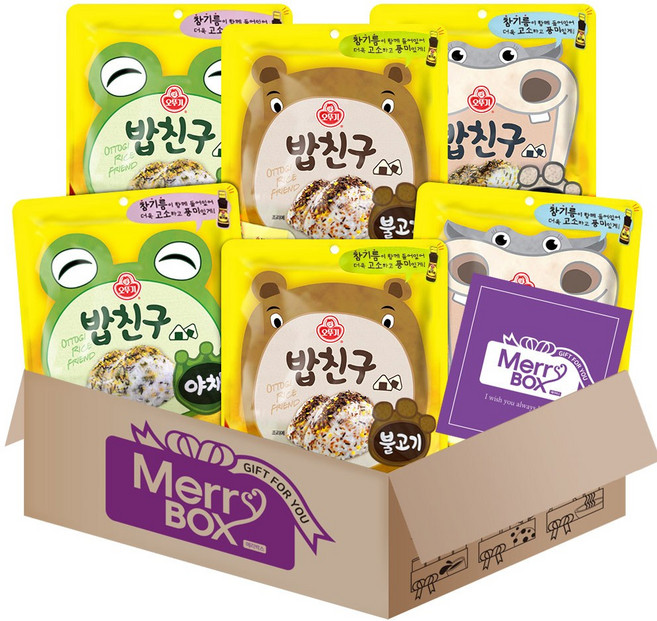 오뚜기밥 밥친구 3종 세트 {불고기2+야채2+김자반2}+메세지카드, 33.3g, 1박스