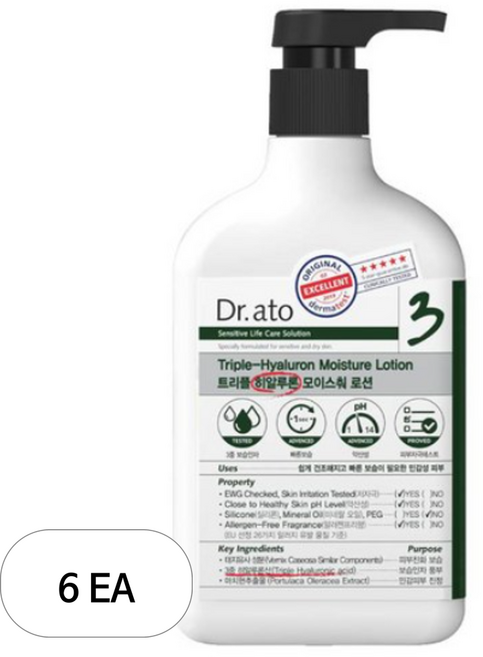 닥터아토 트리플 히알루론 모이스춰 로션, 310ml, 6개