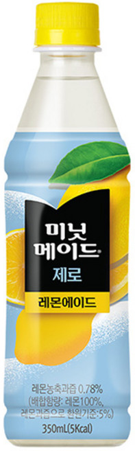 미닛메이드 레몬에이드 제로, 350ml, 12개