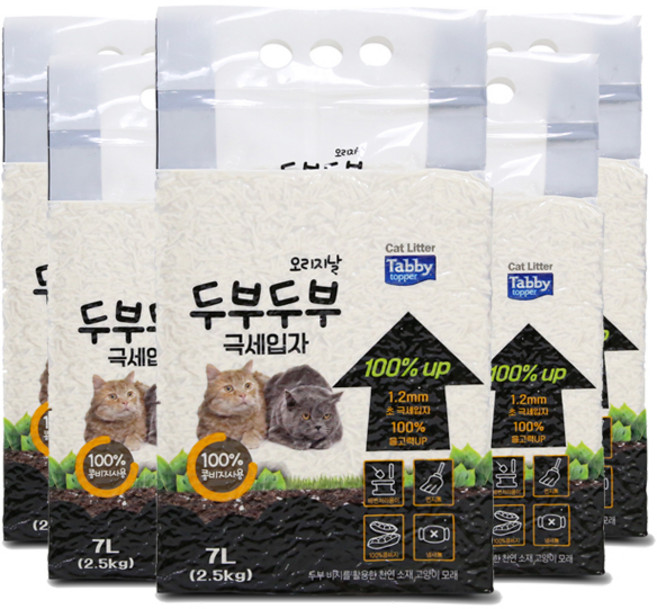 두부두부 극세입자 오리지날 7L x 6개 고양이모래 두부모래