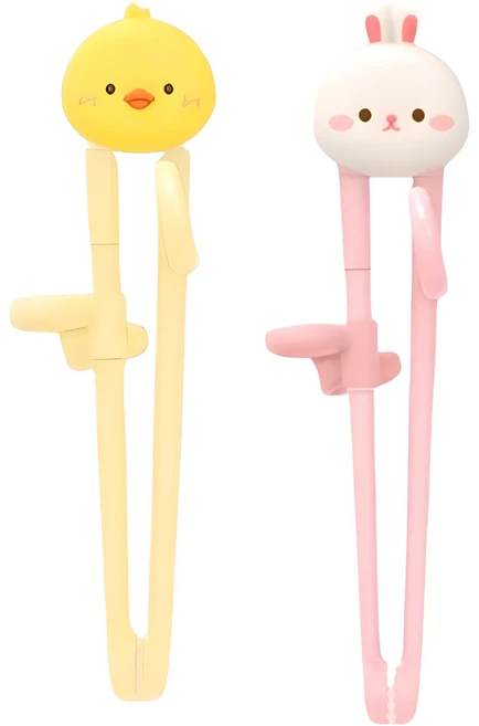 에디슨 프렌즈 아이 맞춤 젓가락 2종 세트 오른손용, 더기 + 래니, 1세트 - 쿠팡