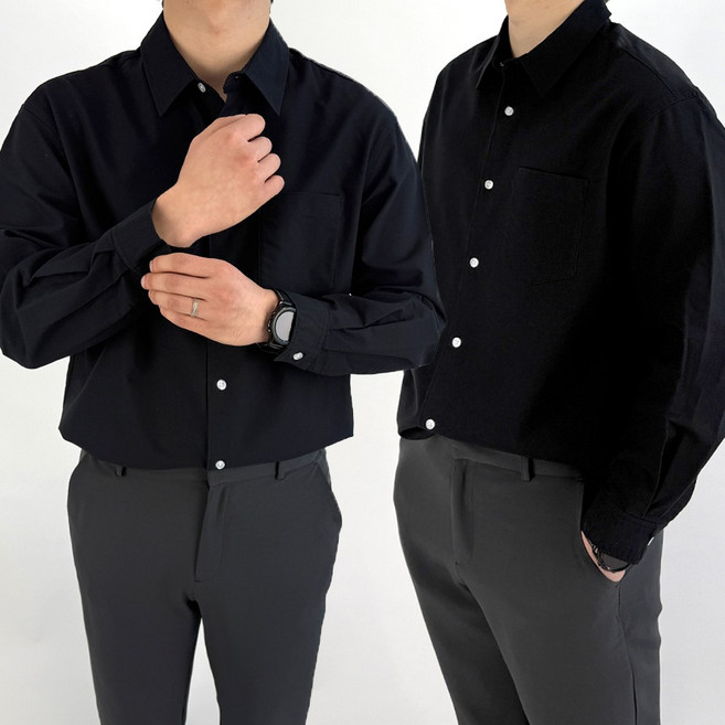 1+1 디알엠 남자 옥스포드 오버핏 긴팔 빅사이즈 프리미엄 셔츠