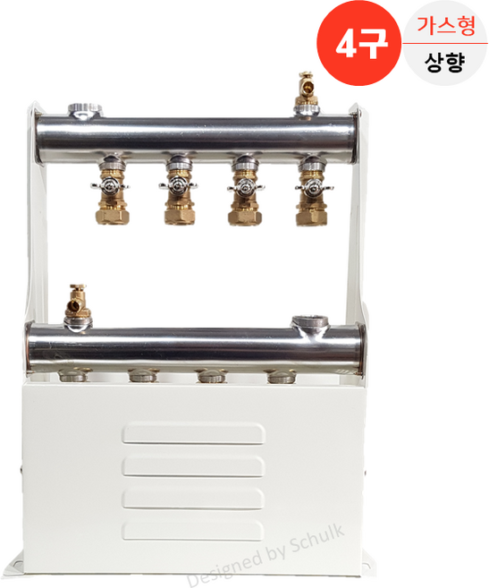 [완카바] 스텐 온수분배기 4구 나비핸들 가스형 (엑셀 12A/15A 선택), 1개