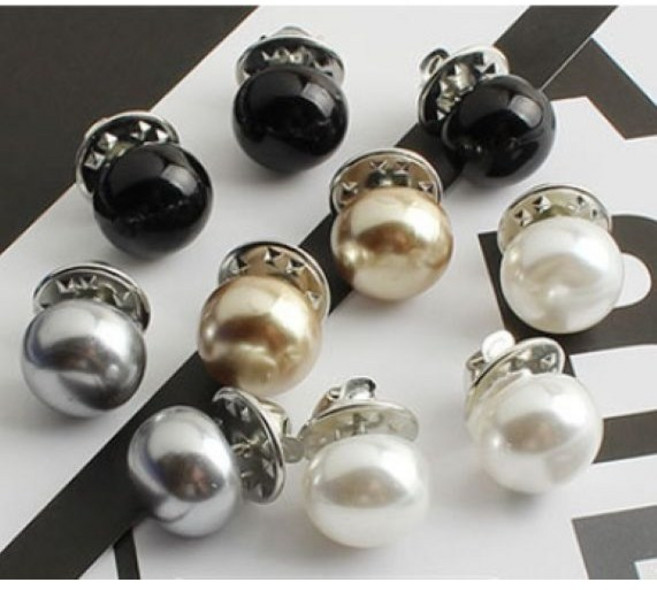 매너 브로치 여밈 단추 오픈 방지, 1개, B101. 혼합 진주 10개입