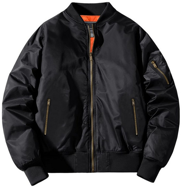 [KEFITEVD] 아우터 남성 겨울 방한 방풍 스카잔 발수 점퍼 야구 봄버 자켓 자전거 블루종 대형 가을 스타디움 자켓 자전거 자켓 블랙 블랙 2XL, 상세페이지 참조, 기타