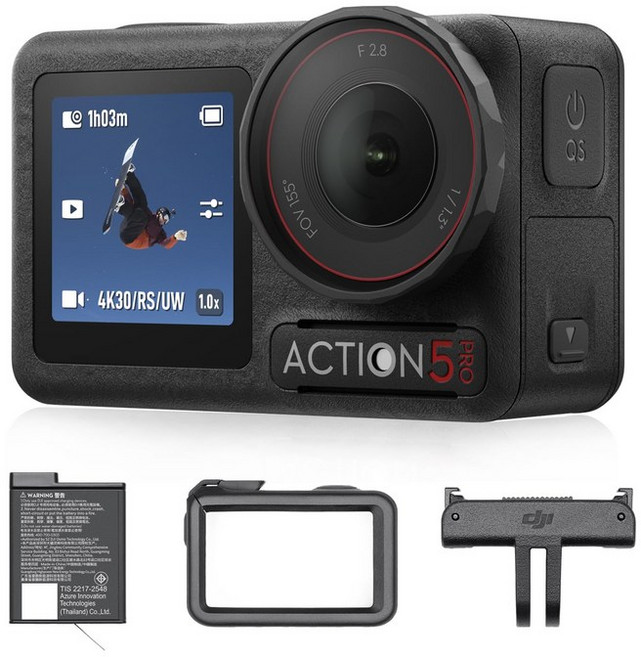 DJI 액션캠 Osmo Action 5 Pro 에센셜 콤보 4K 피사체 추적 OLED BR, 상품선택