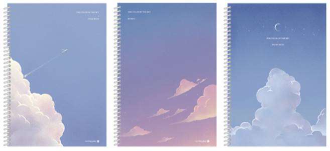 모닝글로리 1000 중고 스프링노트(C/구름풍경)/중고생노트/학생노트, 랜덤발송
