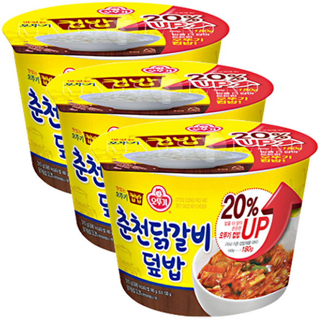 오뚜기 맛있는 컵밥 춘천닭갈비덮밥, 310g, 3개