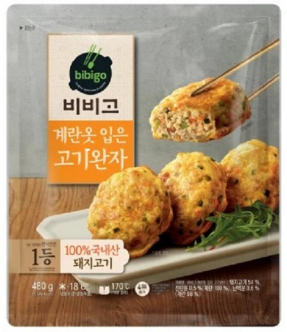 (냉동)[비비고]계란옷입은고기완자, 2개, 480g