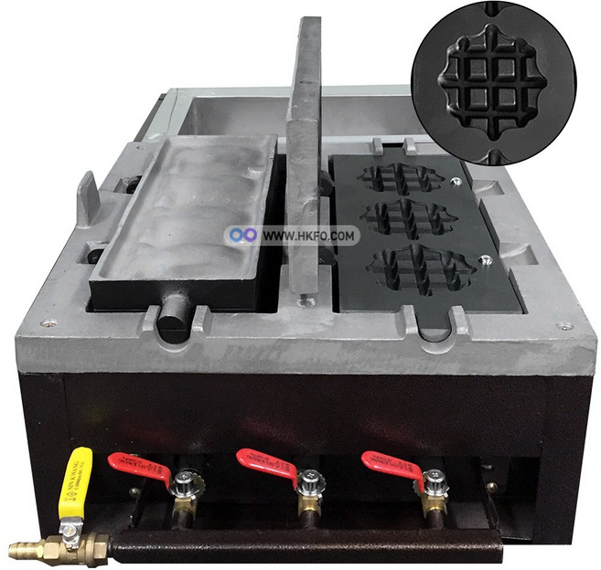 LPG용 2구 6P 가스 주물코팅 와플 빵 기계 와플기계