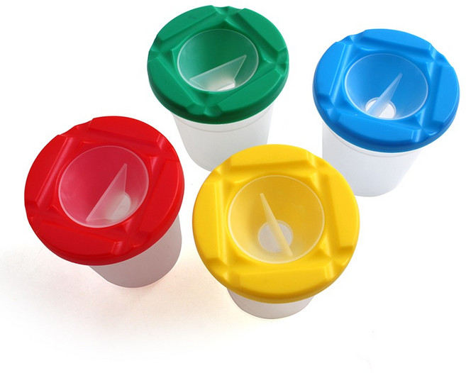 아이디몬 안전 물감통 미니 홈스쿨링 수채화 물감 마개 미술용 놀이 휴대용 어린이, 4개세트