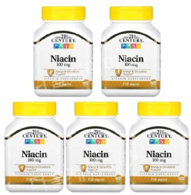 5개 21st Century 니아신 나이아신 비타민B3 NIACIN 100mg 110정 - 쿠팡