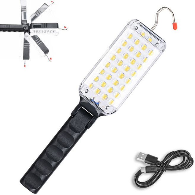 180도 각도 조절 34구 LED 충전식 무선 작업등 자석 led 부착식, 1개