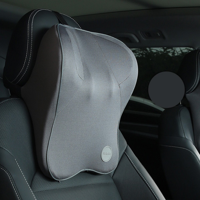 Ez2mk 사계절 통기성 차량용 메모리폼 목쿠션 MS-590, 그레이, 1개