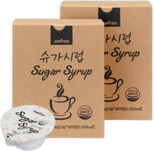 (2곽)쥬피터 포션 슈가시럽 카페시럽 개별포장, 1개, 1.3kg