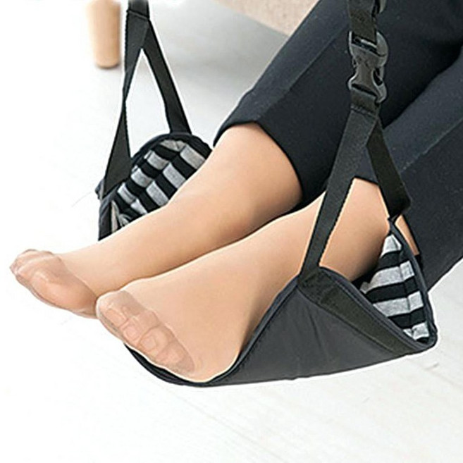 비행기 기내용 발해먹 저림방지 발받침대 풋레스트, 발해먹 화이트스트라이프