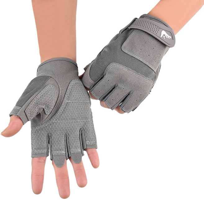 투바이젠 자전거 라이딩 장갑 등산 헬스 반장갑, 1세트, 그레이