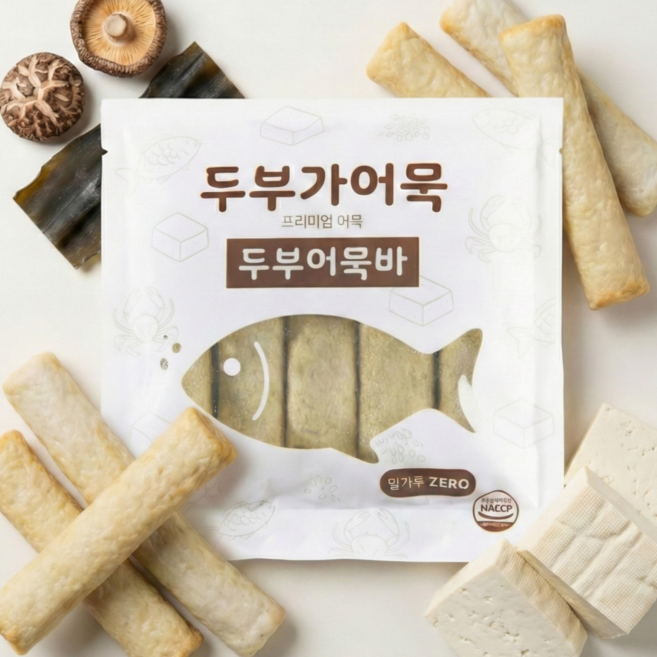 [두부가어묵] 밀가루없는어묵 어육함량높은 아기어묵 어묵탕 밀키트 소스증정, 4개, 200g