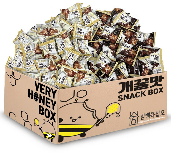 초코라떼쿠키+코코넛라떼쿠키 200개입 세트 개별포장 간식, 1