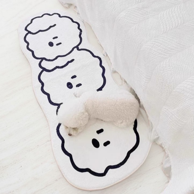 북유럽 감성 귀여운 강아지 러그 침실 데코용 미끄럼 방지 매트