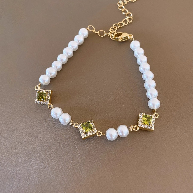 Ramlove 18K 도금 진주 팔찌 패션 럭셔리 보석 생일 선물 HAR-SS048