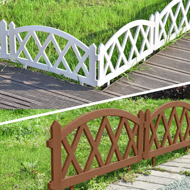 그린스하비 정원 화단 울타리 펜스 플라스틱, 브라운, 1개