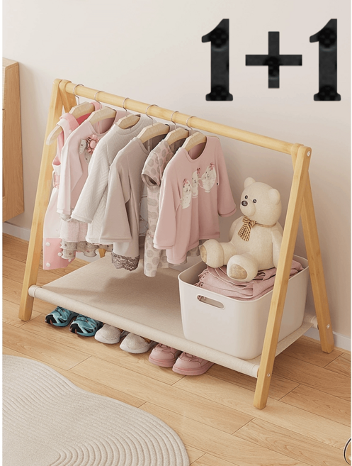 강아지행거 고양이옷 강아지옷 접이식 원목 귀여운 디자인 강아지옷장 (1+1)