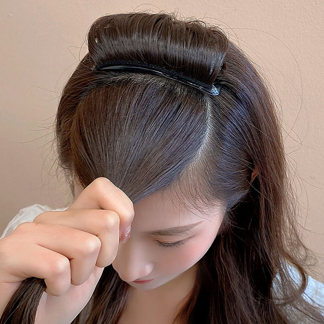 1+1/1+2 세트구성 볼륨 업 헤어뽕 빗핀 머리뽕 가발 핀 붙임 머리 헤어 피스, 1개, 다크브라운-특대+대+소