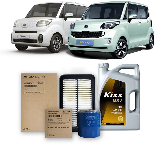 레이 1.0 터보 가솔린 (11-18년식) 킥스합성유+순정필터세트 5W30, 1개