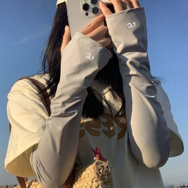 디망 -5도 무지 아이스 쿨토시 팔토시, 2개, 무지찐그레이