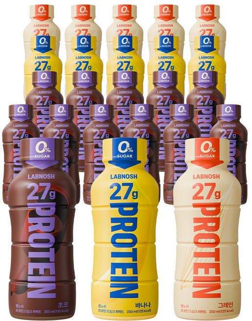 랩노쉬 프로틴 드링크 퍼펙트 초코 12개입 + 바나나 6개입 + 곡물 6개입 (24개입), 24개, 350ml