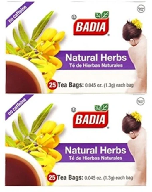 바디아 네추럴 허브 티백 25개입 2팩 Badia Natural Herbs Tea Bags 25 ct - Palatize Pack of 2, 2개, 1g - 쿠팡