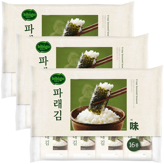 CJ 명가 파래김, 64g, 3개