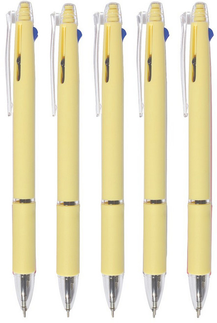 PANDA 파스텔 니들 3색볼펜 부드럽게 잘써지는 국산볼펜, 10개, 크림바나나