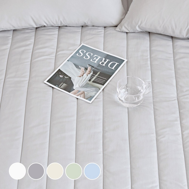 디오프 알러지케어 누빔 침대패드 고정밴드형, 밀크그레이