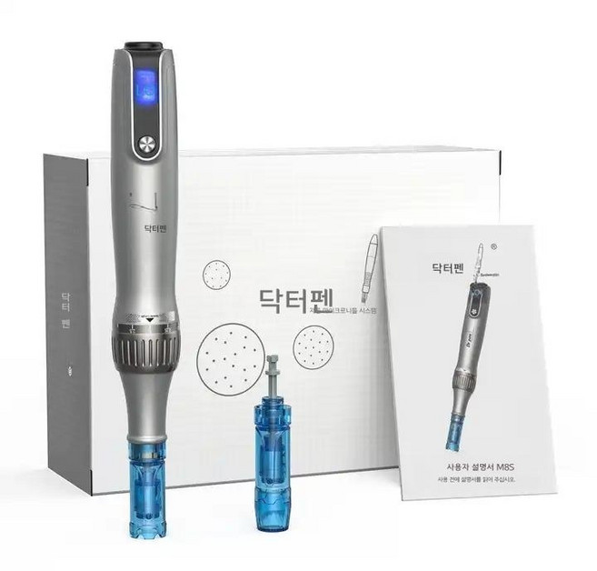 닥터펜 M8S 전동 MTS 기기, 영국 플러그, M8S 기기 렌즈 20개, 1개