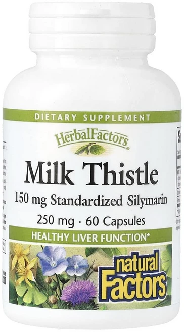 내추럴 팩터스 헤르발 팩터스 밀크씨슬 250mg Natural Factors Herbal Factors Milk Thistle 250 mg 60정, 1개 - 쿠팡