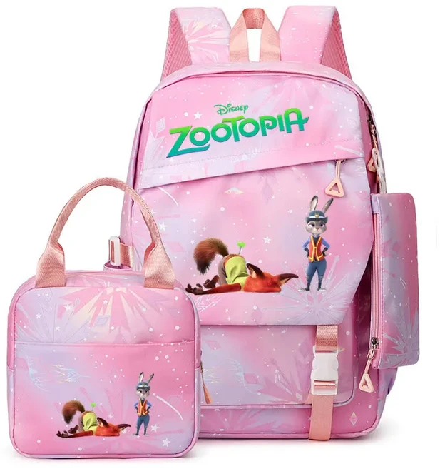 올스토어 만화 Zootopia 2 배낭 3pcs 세트 소년 소녀를위한 경량 소프트 백 학교 가방 십대 노트북, 06 same as picture