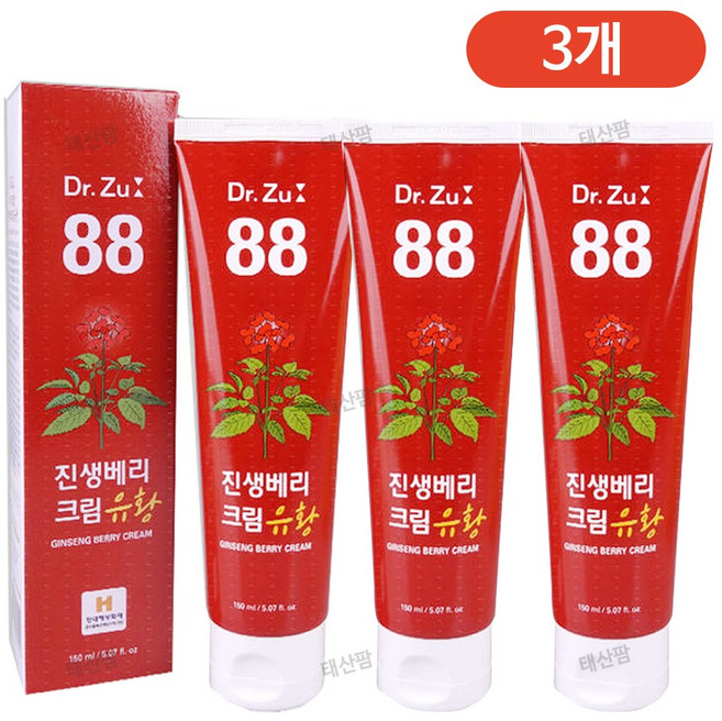 **특가할인** 닥터쥬 88 진생베리유황크림 관절크림 마사지크림 파스, 3개
