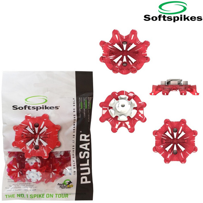 [소프트 스파이크 정품] 스파이크 골프화징 펄사 FT3.0타입 (투어락/슬림락/트리락) 풋조이/나이키/아디다스 호환, 체리화이트, 18개