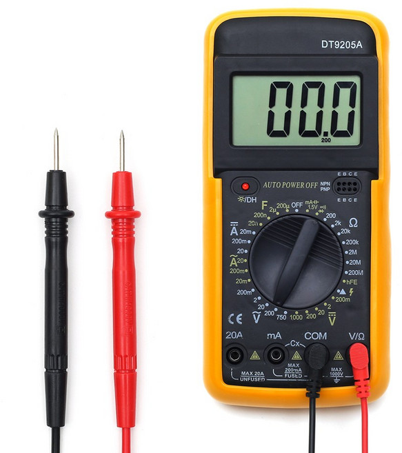 디지털 멀티미터 DT9205A 콘덴서 메가 전기테스터기, 1개