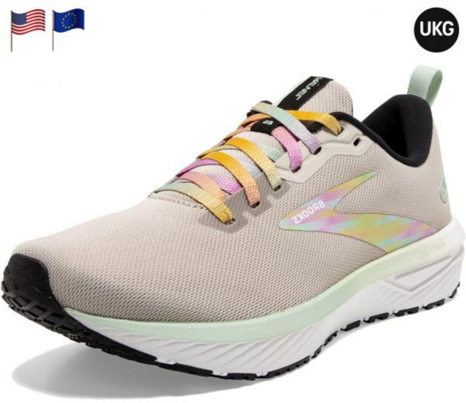 브룩스 남성 레벨 6 뉴트럴 런닝화 화이트 실버 라이닝 블랙